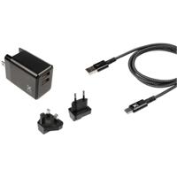 Xtorm Volt Reisstekker - EU/VK/VS naar 2xUSB + USB naar USB-C kabel oplader - thumbnail