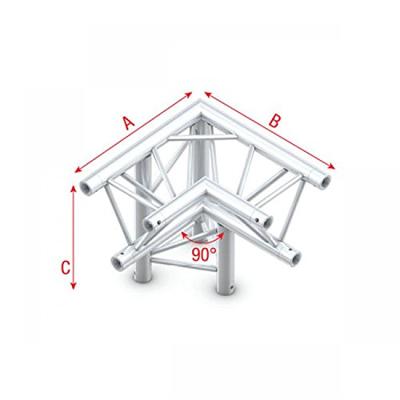 Showtec PT30 Driehoek truss 013 3-weg hoek 90g apex down