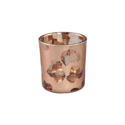 PTMD windlicht kamala s bruin/bronskleurig 8 cm | 12 stuks