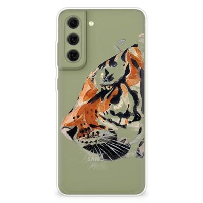 Smartphone hoesje Samsung Galaxy S21FE Watercolor Tiger Smartphone hoesje Samsung Galaxy S21FE Watercolor Tiger