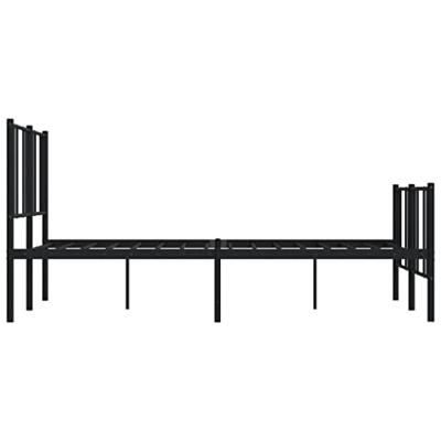 Bedframe met hoofd- en voeteneinde metaal zwart 150x200 cm