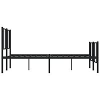 Bedframe met hoofd- en voeteneinde metaal zwart 150x200 cm - thumbnail