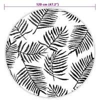 VidaXL Buitenkleed arakil ø 120 cm polypropeen wit en zwart - thumbnail