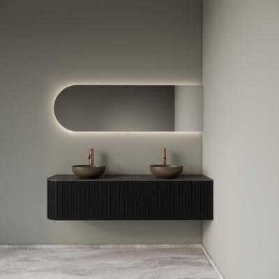 Badkamermeubelset Gliss Design Alluro 160 cm Rechts Black Veneer Badkamermeubelset Gliss Design Alluro 160 cm Rechts Black Veneer