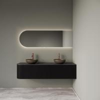 Badkamermeubelset Gliss Design Alluro 160 cm Rechts Black Veneer - thumbnail