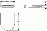 Geberit Acanto wczitting slim wrap over antibacterieel scharnieren verchroomd met softclose mechanisme wit 500.660.01.2 - thumbnail