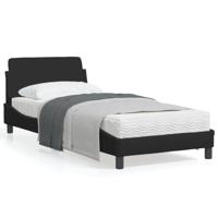 Bedframe met hoofdeinde "Dover" 90x190 cm stof zwart - thumbnail