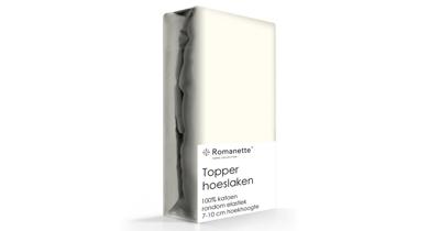 Romanette Luxe Verkoelend Katoenen Topper Hoeslaken - Ivoor 90 x 220 Romanette Luxe Verkoelend Katoenen Topper Hoeslaken - Ivoor 90 x 220