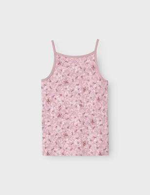 Name it 2-pak meisjes hemdjes - Mauve Flower - Paars meisjes onderhemd - Singlet