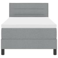 Boxspring bed met matras Lichtgrijs 90 x 190 cm Stof - thumbnail