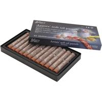 Gallery Oliepastel, L: 7 cm, d 11 mm, dikte 11 mm, burnt orange, 12 stuk/ 1 doos - thumbnail