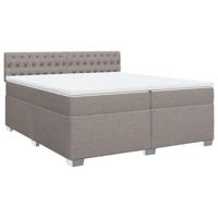 Boxspring met matras stof taupe 200x200 cm - thumbnail