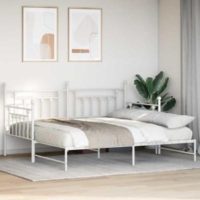 Bedframe voor een daybed met hoofdeinde Wit 100 x 190 cm Staal