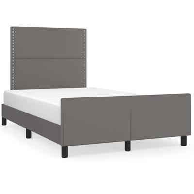 Bedframe zonder matras 120x190 cm kunstleer grijs