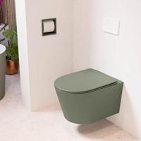 MONDIAZ LAVIE hangend toilet single fire rimless diepspoel Army, Toiletzitting met quick-release & softclose Army - thumbnail