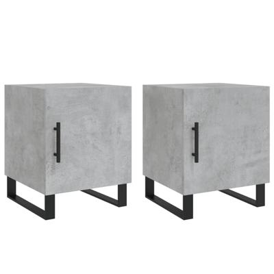 Nachtkastjes 2 st 40x40x50 cm bewerkt hout betongrijs