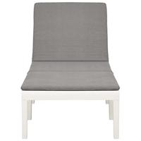 Ligbed met kussen kunststof wit - thumbnail