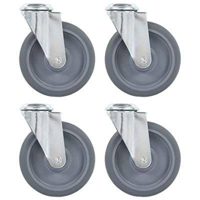 VidaXL Zwenkwielen met boutgaten 4 st 125 mm