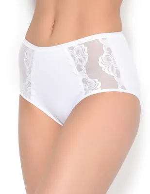 Dames maxi-taille slip kant - Hoge kanten dames slip - Elastisch katoenen onderbroek