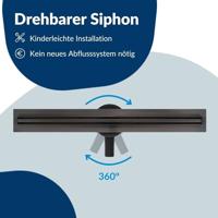 Ben Small douchegoot inclusief rooster 70cm geborsteld zwart - thumbnail