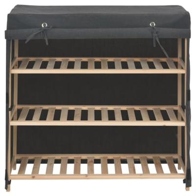 VidaXL Schoenenkast met hoes 79x40x80 cm stof grijs
