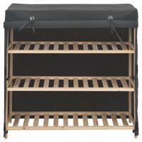 VidaXL Schoenenkast met hoes 79x40x80 cm stof grijs - thumbnail