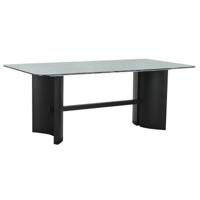 Eettafel Home ESPRIT Zwart Groen Metaal Gehard glas 200 x 100 x 76 cm - thumbnail