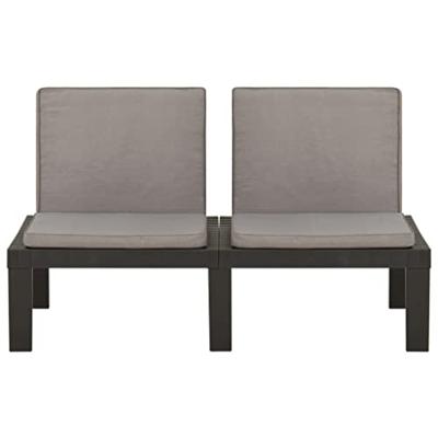 VidaXL Loungebank met kussen kunststof grijs