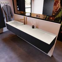 Badkamermeubelset Mondiaz Erin 200 cm met 2 Lades met RIDGE Wastafel Links Linen met 1 kraangat Greeploos Mat Urban - thumbnail