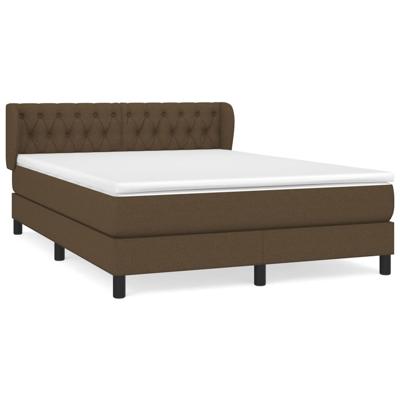 Boxspring met matras stof donkerbruin 140x200 cm - thumbnail