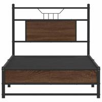 Bedframe zonder matras bewerkt hout bruin eikenkleur 80x200 cm - thumbnail