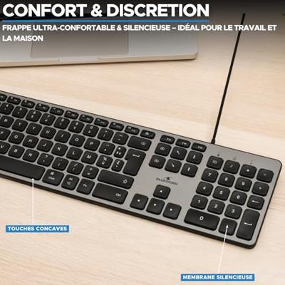 Bedraad toetsenbord - Bluestork - KB Mac - Azerty - Mac-compatibel - Zwart