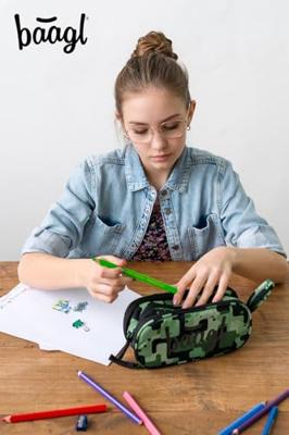 Baagl Student Etui Groen 3-ritsen