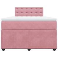 Boxspring met matras fluweel roze 120x190 cm - thumbnail