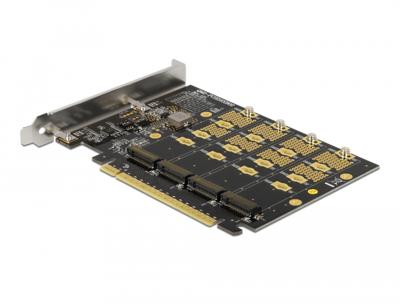 Delock 89017 PCI Express x16-kaart naar 4 x interne NVMe M.2 Key M - Bifurcatie Delock 89017 PCI Express x16-kaart naar 4 x interne NVMe M.2 Key M - Bifurcatie