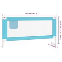 VidaXL Bedhekje peuter 190x25 cm stof blauw - thumbnail