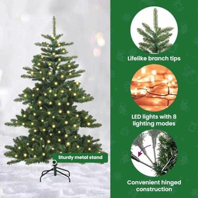 VidaXL Kunstmatige inklapbare kerstboom groen 150 cm pvc en staal