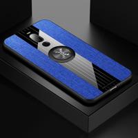 For Meizu Note 8 XINLI Stitching Cloth Texture Shockproof TPU Protective Case with Ring Holder(Blue) - thumbnail