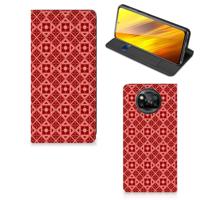Xiaomi Poco X3 Pro | Poco X3 | Hoesje met Magneet | Batik Rood - thumbnail