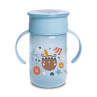 Leerbeker 360° Booo 340 ml SUAVINEX blauw bos - thumbnail