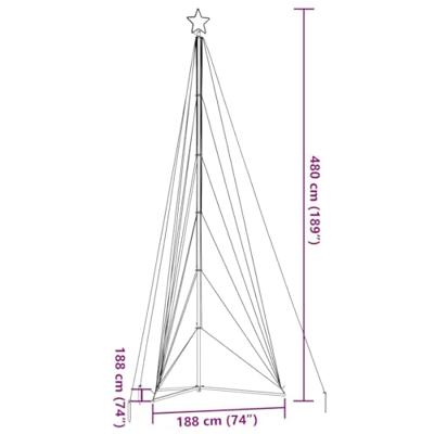 VidaXL Led-kerstboom 861 leds kleurrijk 478 cm