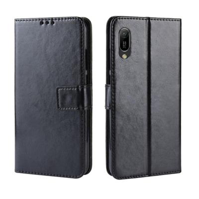 Retro Crazy Horse textuur horizontale Flip lederen case voor Huawei Y6 Pro (2019) met houder & kaartsleuven & fotolijstjes (zwart) Retro Crazy Horse textuur horizontale Flip lederen case voor Huawei Y6 Pro (2019) met houder & kaartsleuven & fotolijstjes (zwart)