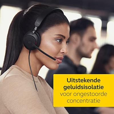 Jabra Evolve2 40 Headset Bedraad Hoofdband Kantoor/callcenter USB Type-A Bluetooth Zwart