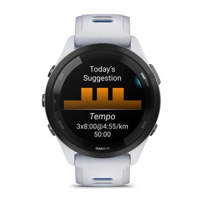 Garmin Forerunner 265 3,3 cm (1.3") AMOLED 46 mm Digitaal 416 x 416 Pixels Touchscreen Zwart, Wit Wifi GPS