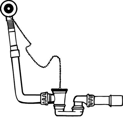 Kirchhoff VIEGA badafvoer en overloopgarnituur, 1 1/2" x 40/50 mm - 105563