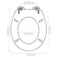 VidaXL Toiletbril soft-close simpel ontwerp mdf zwart - thumbnail