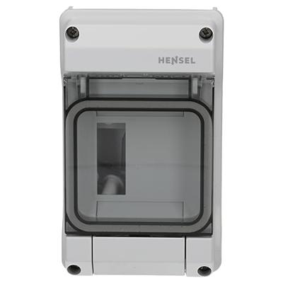 Hensel 6100055 KV 9103 Kleine verdeelkast Opbouw (op muur) Aantal groepen: 3 Aantal rijen: 1 Inhoud: 1 stuk(s) Hensel 6100055 KV 9103 Kleine verdeelkast Opbouw (op muur) Aantal groepen: 3 Aantal rijen: 1 Inhoud: 1 stuk(s)