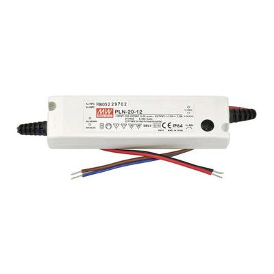 MEAN WELL PLN-20-24 LED-driver, LED-transformator Constante spanning, Constante stroomsterkte 19 W 0.8 A 18 - 24 V/DC PFC-schakeling,