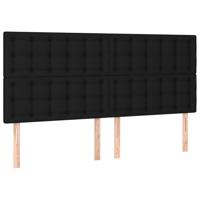 Boxspring met matras stof zwart 160x200 cm - thumbnail