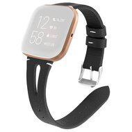 Fitbit Versa 1 / 2 & Lite bandje TPU leer - Zwart - thumbnail